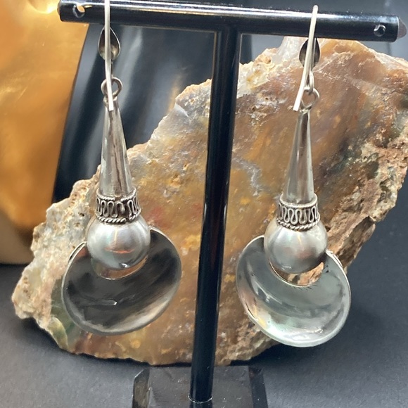 Sterling Silver Dangle Earrings. - Picture 2 of 4